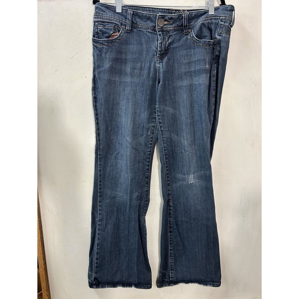 Refuge Womens Jeans 13R Blue Light Wash Distressed Wide Leg‎ Denim